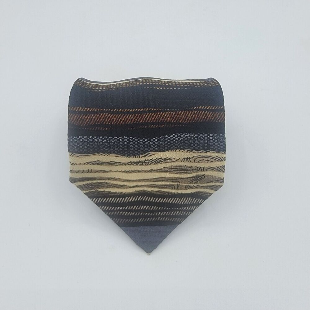 Mens Necktie Haggar clothing co. Tan and Blue, Size Is 57in x 4in Vintage